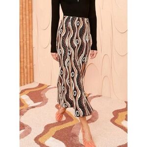 NWT Ulla Johnson Midi Cotton Embroidered Shaia Skirt